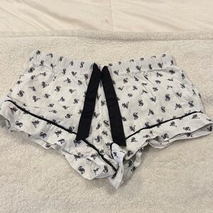 Victoria's Secret White and Black Pajama Shorts